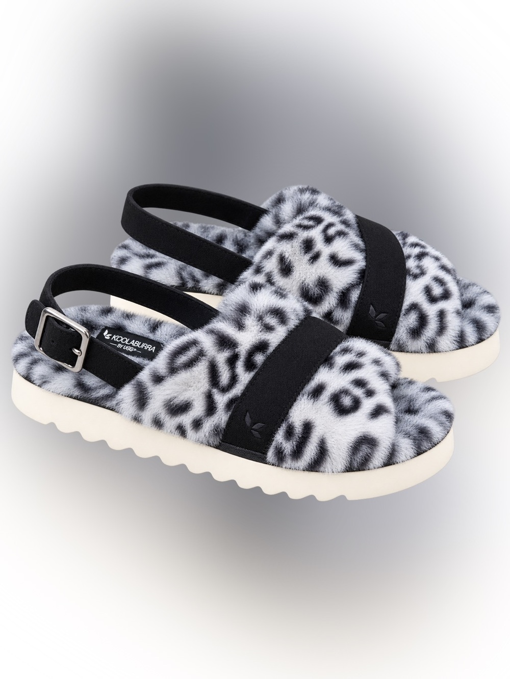 Koolaburra by UGG Faux Fur Leopard Platform slipper Sandals Size 7 house shoes